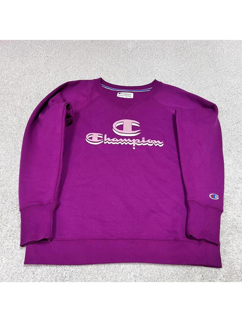 Champion Sweatshirt Women’s Purple Long Sleeve Pullover Size Medium